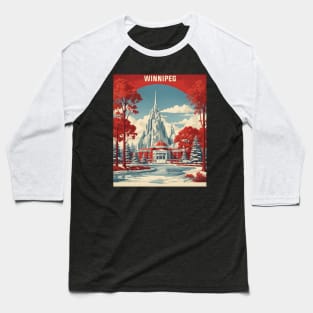 Winnipeg Canada Vintage Retro Travel Tourism Baseball T-Shirt